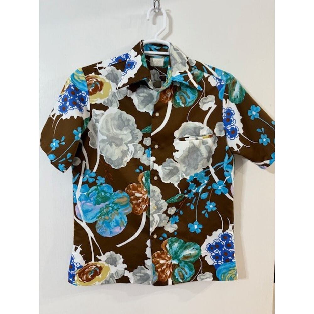 VTG Tori Richard Men's Floral/Tropical Button Up Short Sleeve Shirt - SIze S